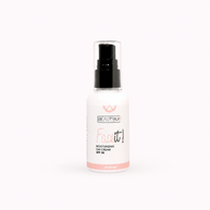 A white bottle of Beautyka Face It! Moisturizing Cream SPF30 with a black pump and clear cap on a plain white background.