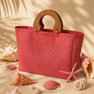 By Rita Raphael Handmade Beach Bag — Turquoise/Orange, Orange/Fushia & Beige