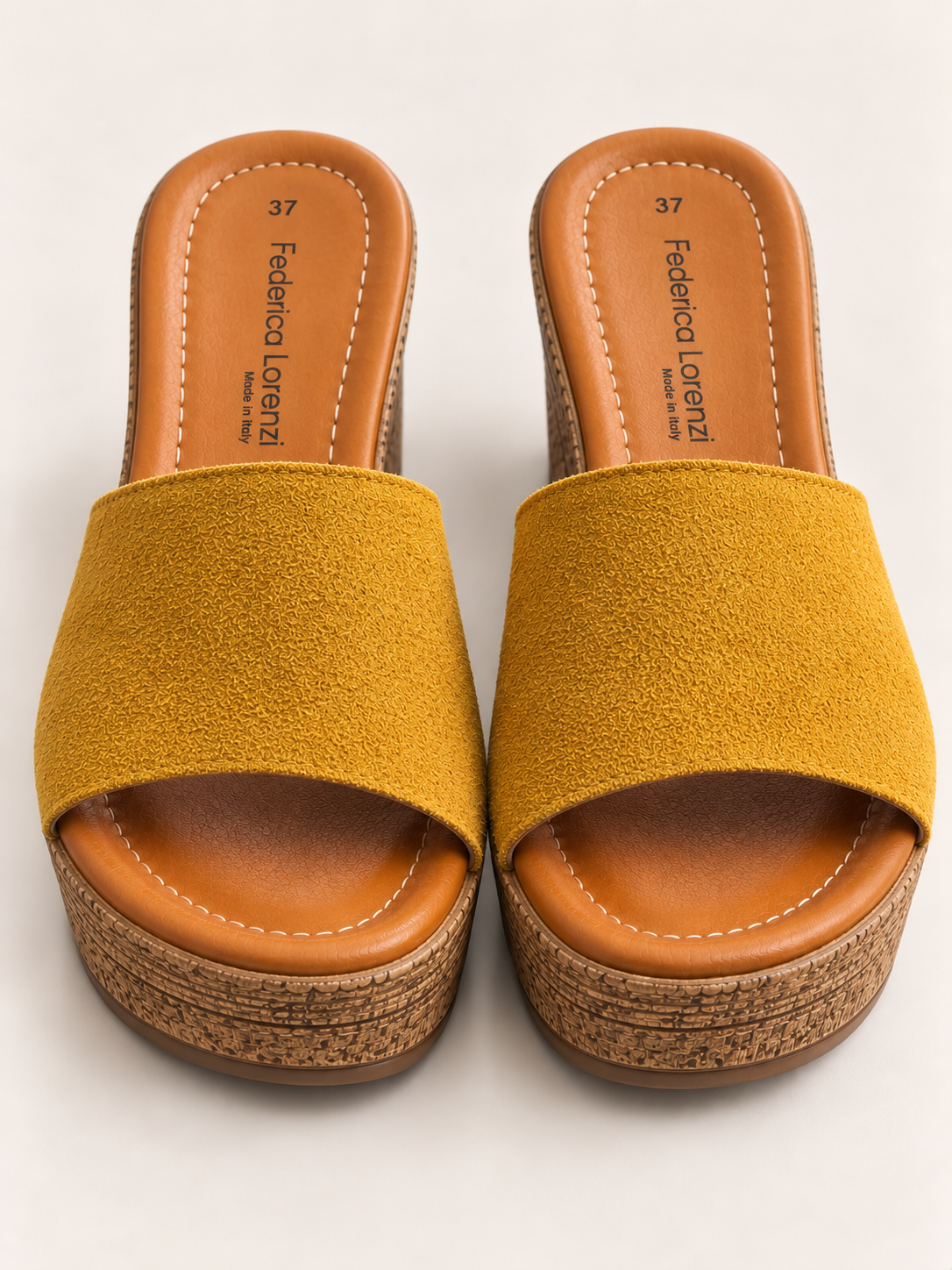 KOAN Federica Lorenzi Ochre Suede Wedge Slip-On