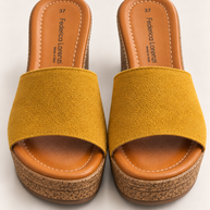 KOAN Federica Lorenzi Ochre Suede Wedge Slip-On