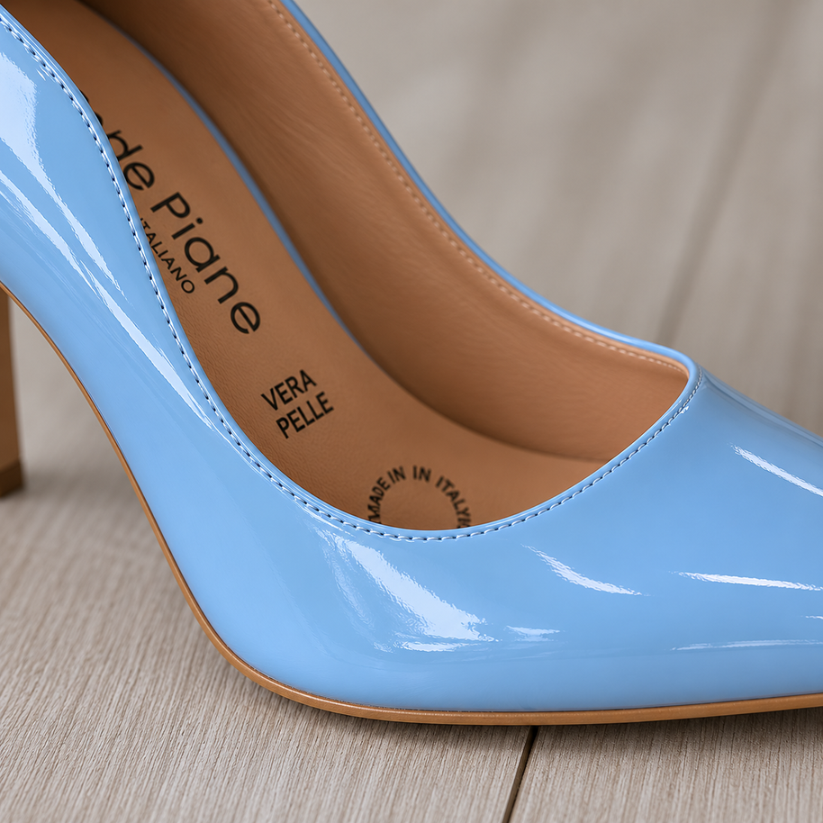 KOAN Onde Piane Sky Blue Curved-Topline Stiletto Pump