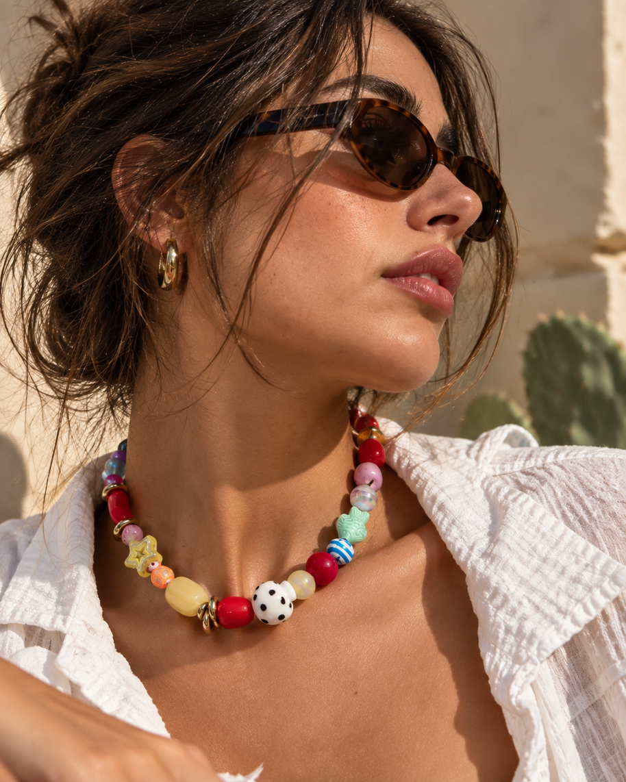 Yellow Elephant Mushroom Wonderland Choker