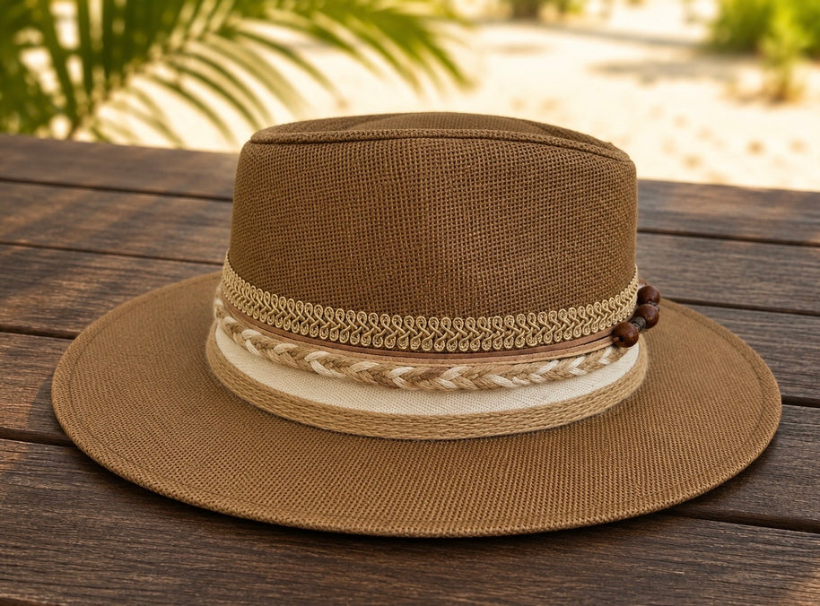 By Rita Raphael Brown Boho Straw Hat