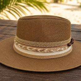 By Rita Raphael Brown Boho Straw Hat