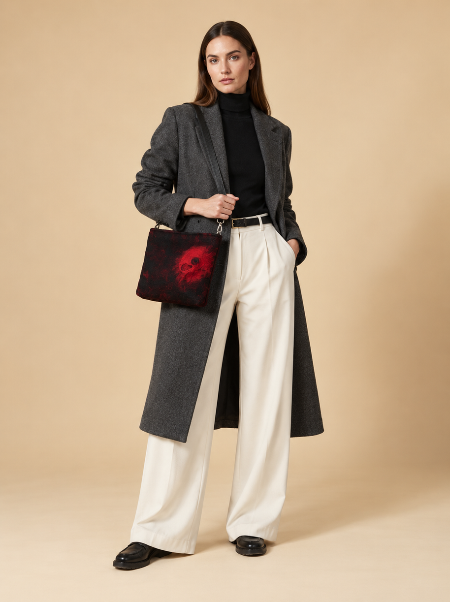J circle Flamea Wet-Felted Bag