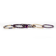 The Dark Midnight Amethyst Crystal Bracelet Stack Deep Purple & Gold Sale price