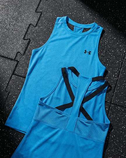 Under Armour-Shirt Blue:Black back strips