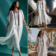 Tendresse Boutique White Satin-Like Abaya