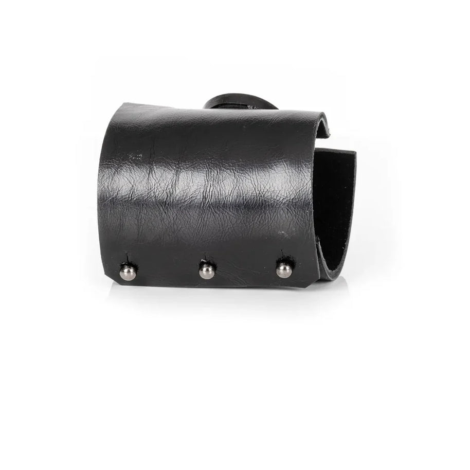 The Dark Aurora Faceted Crystal Leather Cuff Bracelet