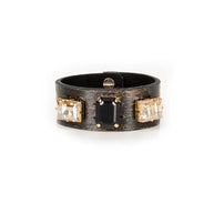 The Dark Noir Ascendant Crystal Leather Cuff