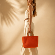 By Rita Raphael Handmade Beach Bag — Orange, Fushia & Yellow