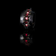 The Dark Crimson Dominion Sculpted Leather Cuff