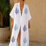 By Rita Raphael Coral Print Kaftan