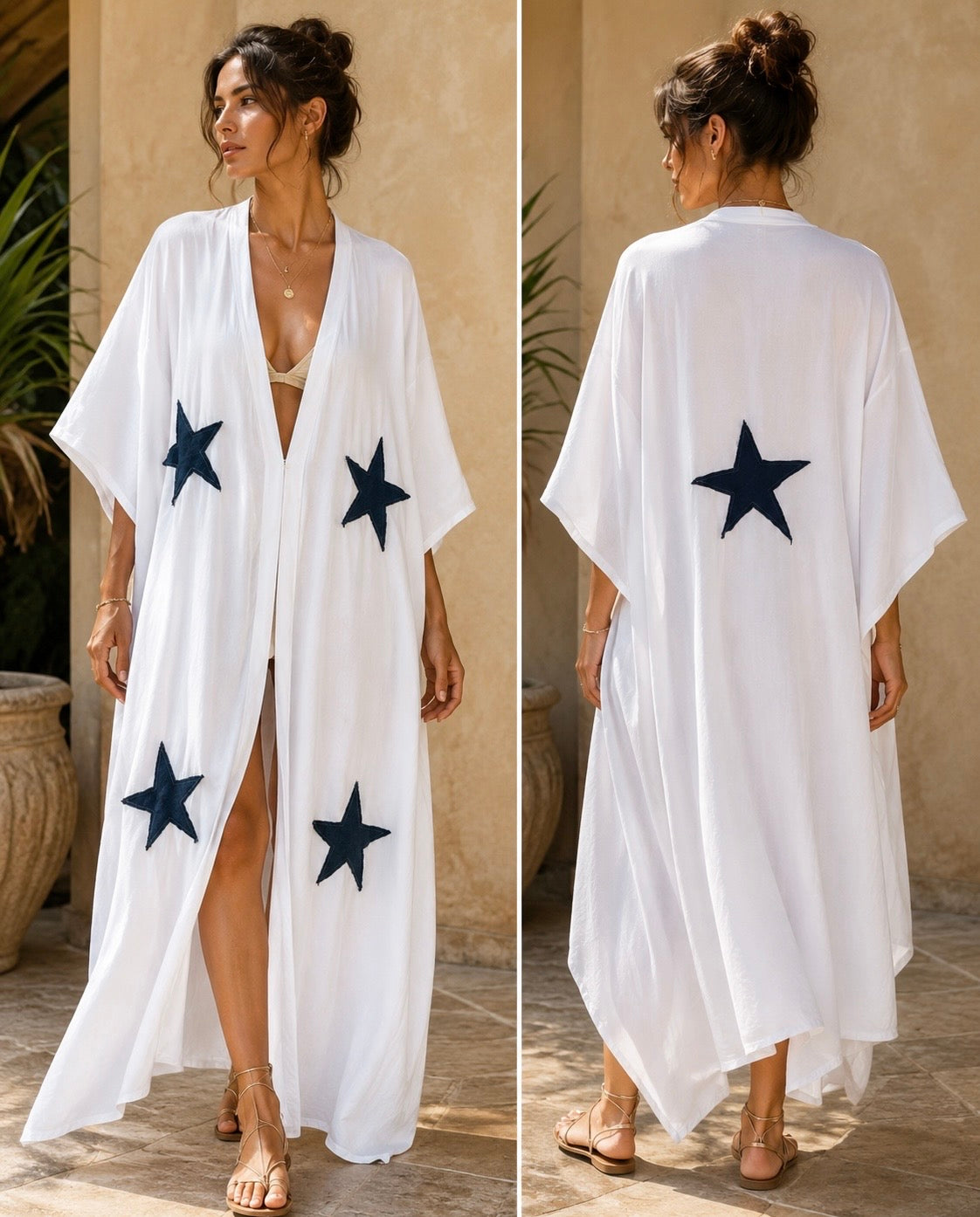 By Rita Raphael Navy Star Kaftan