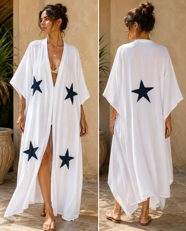 By Rita Raphael Navy Star Kaftan