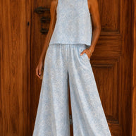 By Rita Raphael Cotton Top & Pants Set