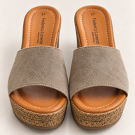 KOAN Federica Lorenzi Taupe Suede Wedge Slip-On