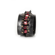 The Dark Crimson Dominion Sculpted Leather Cuff