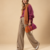 J circle Fushorange Wet-Felted Clutch