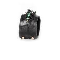 The Dark Emerald Dominion Sculpted Leather Cuff