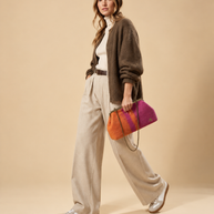 J circle Fushorange Wet-Felted Clutch