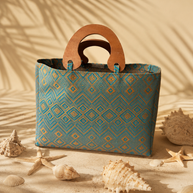By Rita Raphael Handmade Beach Bag — Turquoise/Orange, Orange/Fushia & Beige