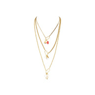 The Dark Layered Gold Chain Necklace with Charms
