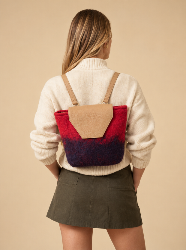 J circle Cerelia Wet-Felted Backpack