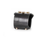 The Dark Violet Crown Crystal Leather Cuff Bracelet