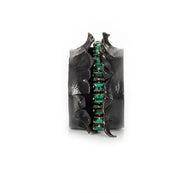The Dark Emerald Dominion Sculpted Leather Cuff
