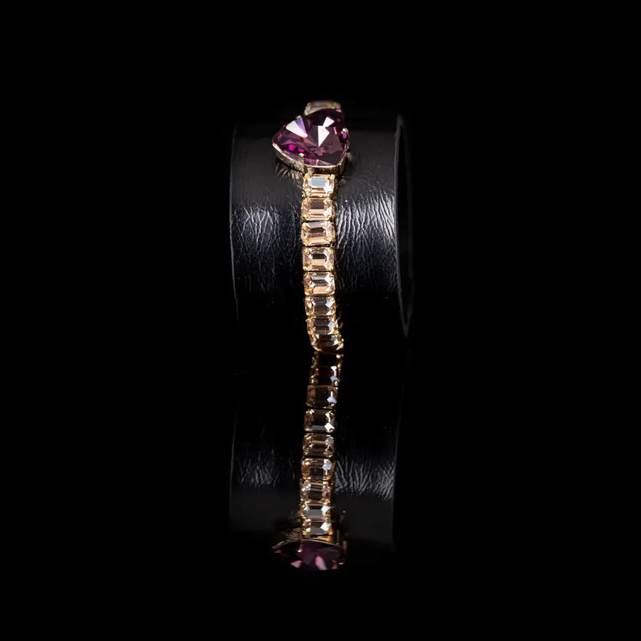 The Dark Midnight Empress Crystal Leather Cuff