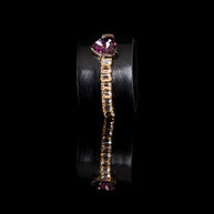 The Dark Midnight Empress Crystal Leather Cuff