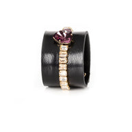 The Dark Midnight Empress Crystal Leather Cuff