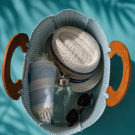 By Rita Raphael Blue Handmade Beach Bag