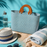 By Rita Raphael Blue Handmade Beach Bag