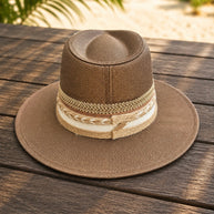By Rita Raphael Brown Boho Straw Hat