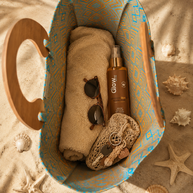 By Rita Raphael Handmade Beach Bag — Turquoise/Orange, Orange/Fushia & Beige