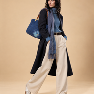 J circle Blue Marine Wet-Felted Bag