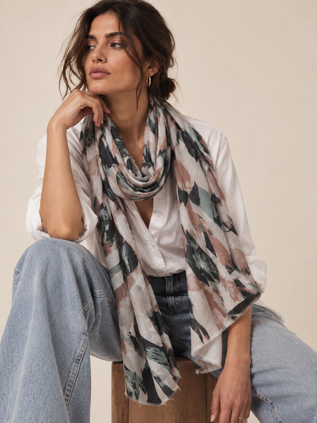 By Rita Raphael Botanical Cotton Shawl