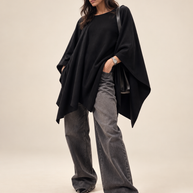 By Rita Raphael Wool Tricot Poncho
