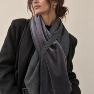 By Rita Raphael Grey Velvet Shawl