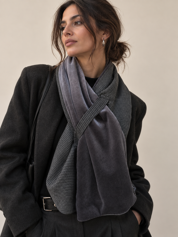 By Rita Raphael Grey Velvet Shawl