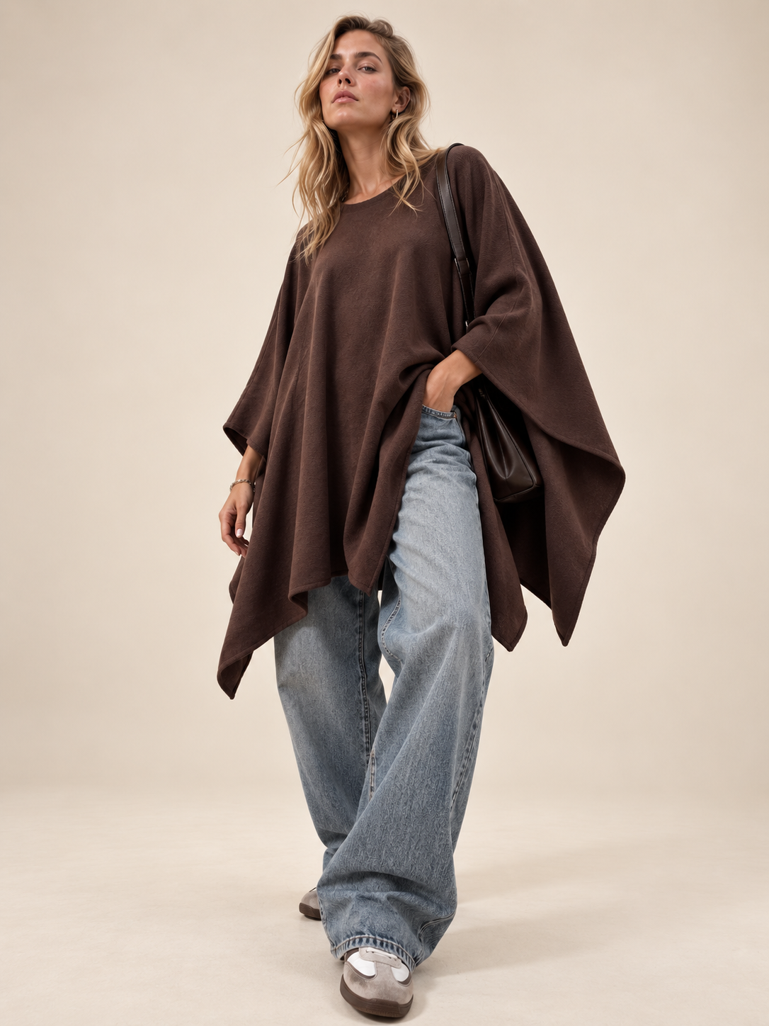 By Rita Raphael Wool Tricot Poncho