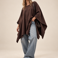 By Rita Raphael Wool Tricot Poncho