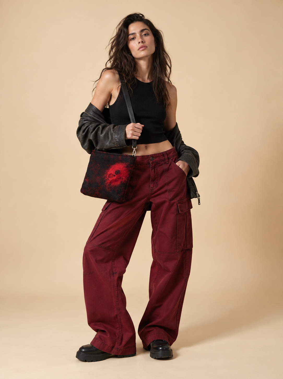 J circle Flamea Wet-Felted Bag