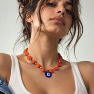 Yellow Elephant Lucky Tangerine Choker