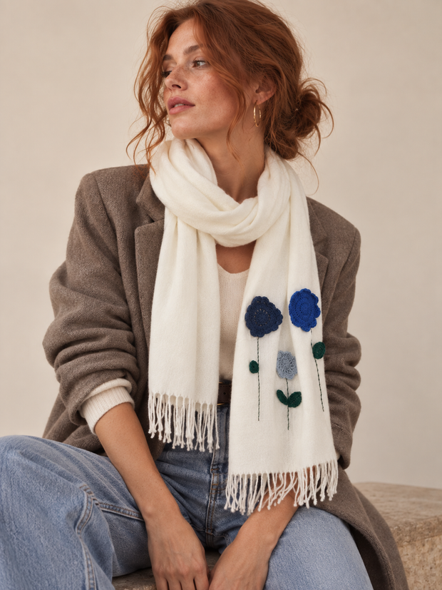 By Rita Raphael Crochet Flower Wool Shawl