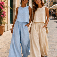 By Rita Raphael Cotton Top & Pants Set