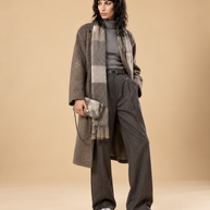 J circle Grey Pattern Wet-Felted Clutch
