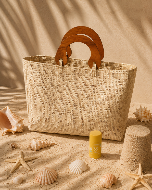 By Rita Raphael Handmade Beach Bag — Turquoise/Orange, Orange/Fushia & Beige